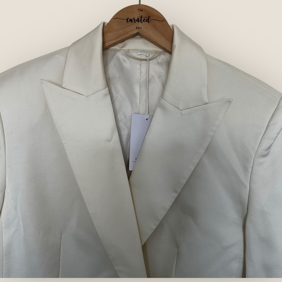 NWT & Other Stories | Relaxed Cut-Away Tailored Blazer | White | US 6 - Picture 7 of 11